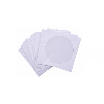 White CD/DVD Paper Sleeve Envelopes with Flap and Clear Window ...